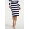 Isaac Mizrahi New York Mixed Stripe Knit Skirt In Blue
