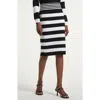 Isaac Mizrahi New York Mixed Stripe Knit Skirt In Multi