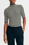 Isaac Mizrahi New York Mock Neck Poor Boy Sweater In Multi
