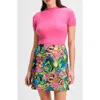 Isaac Mizrahi New York Mock Neck Short Sleeve Sweater In Pink