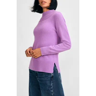 Isaac Mizrahi New York Mock Neck Sweater In Orchid