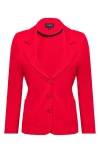 Isaac Mizrahi New York Notched Lapel Jacket In Red