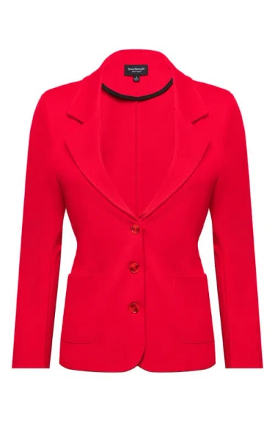 Isaac Mizrahi New York Notched Lapel Jacket In Red