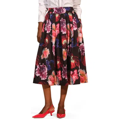 Isaac Mizrahi New York Pleated Satin Midi Skirt