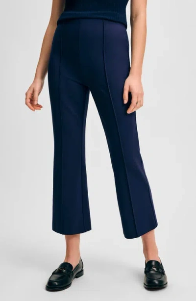 Isaac Mizrahi New York Ponte Ankle Kick Flare Pants In Navy