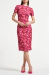 Isaac Mizrahi New York Ruched Waist Dress In Burgundy