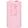 Isaac Mizrahi New York Ruffle Sleeveless Top In Soft Pink