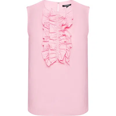 Isaac Mizrahi New York Ruffle Sleeveless Top In Soft Pink
