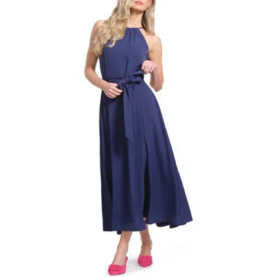 Isaac Mizrahi New York Sash Tie Dress In Blue
