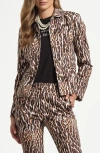 Isaac Mizrahi New York Sateen Jacket In Animal Print