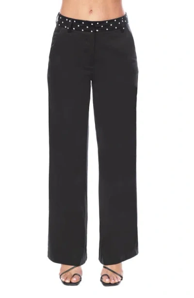 Isaac Mizrahi New York Sateen Pants In Black
