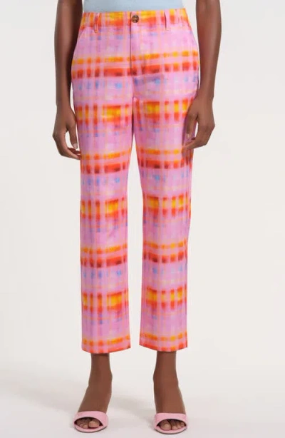 Isaac Mizrahi New York Slim Fit Ankle Cotton Pants In Multi