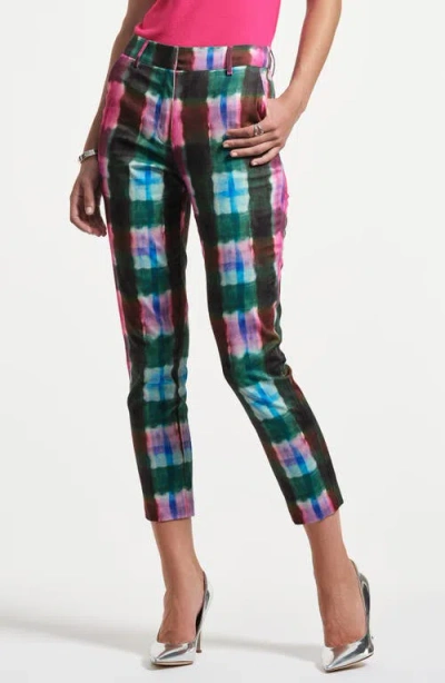 Isaac Mizrahi New York Slim Fit Sateen Ankle Pants In Multi