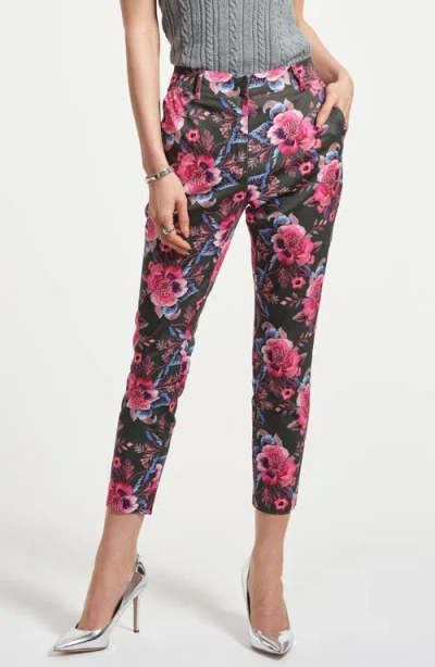 Isaac Mizrahi New York Slim Fit Sateen Ankle Pants In Multi