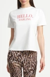 Isaac Mizrahi New York Stretch Cotton Graphic T-shirt In White