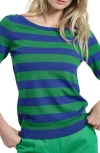 Isaac Mizrahi New York Stripe Scoop Neck Sweater In Multi