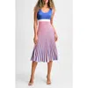 Isaac Mizrahi New York Stripe Sleeveless Fit & Flare Sweater Dress