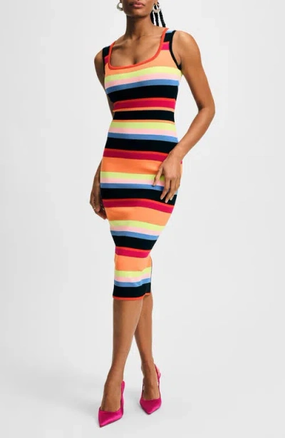 Isaac Mizrahi New York Stripe Sleeveless Sweater Dress