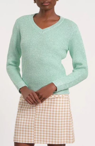 Isaac Mizrahi New York V-neck Sweater In Green