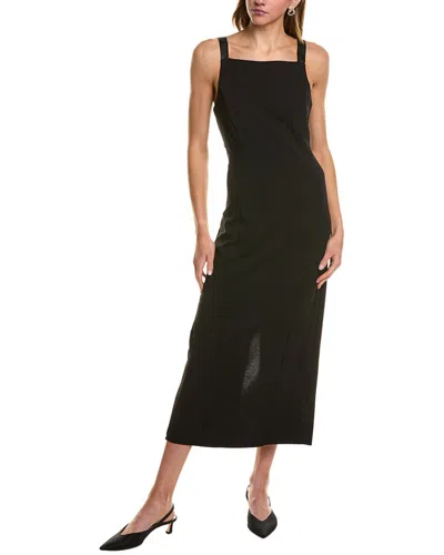 Isaac Mizrahi Satin Bow Midi Dress In Black