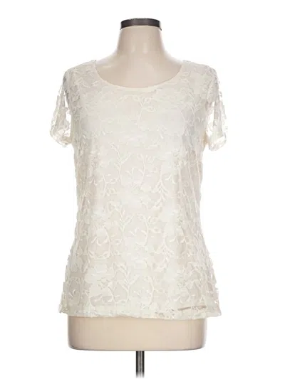 Pre-owned Isaac Mizrahi Short Sleeve Blouse In Ivory