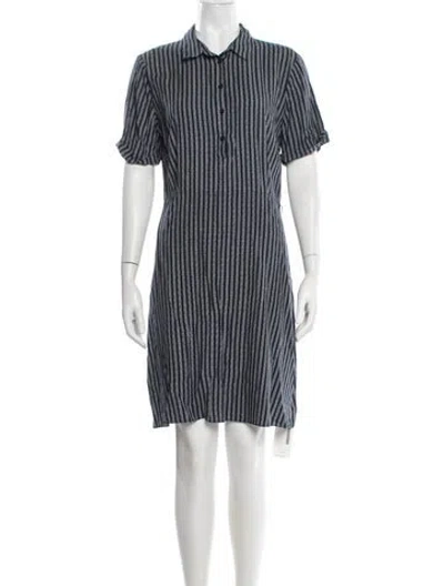 Pre-owned Isaac Mizrahi Striped Knee-length Dress In Blue