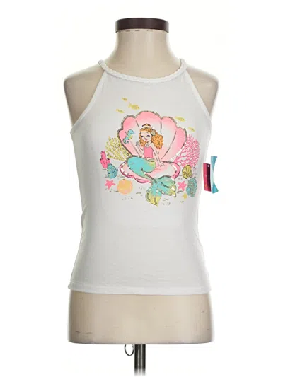 Pre-owned Isaac Mizrahi Tank Top White Halter Neckline Tops