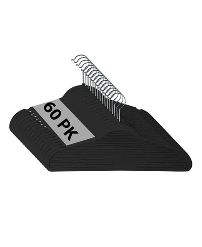 Isaac Mizrahi Velvet Hangers, Pack Of 60 In Black