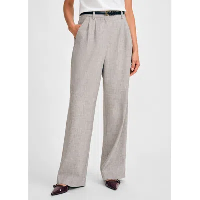 Isaac Mizrahi Wide Leg Pleated Pant In Gray
