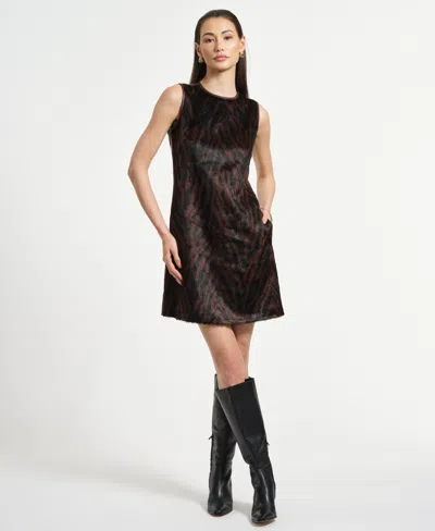 Isaac Mizrahi Women's A-line Crewneck Shift Dress In Animal Print