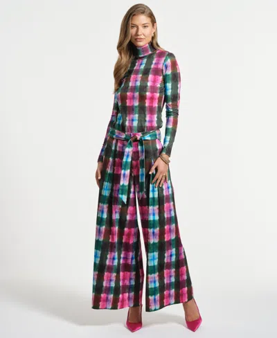 Isaac Mizrahi Women's Belted Palazzo Pants In Multi