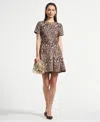 Isaac Mizrahi Women's Belted Pleated Short Dress In Multi