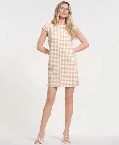 Isaac Mizrahi Women's Boat Neck Mini Dress In Neutral