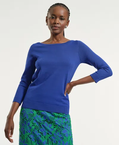Isaac Mizrahi Women's Boat Neck Sweater In Blue