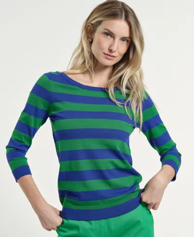 Isaac Mizrahi Women's Boat Neck Sweater In Green