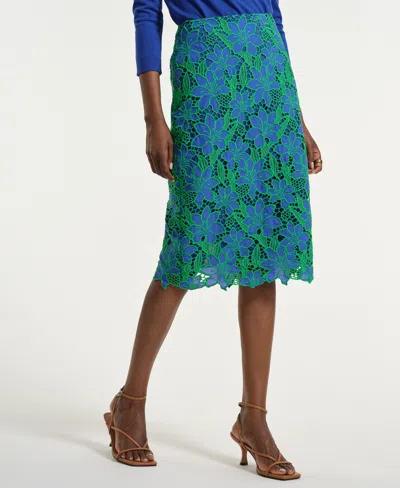 Isaac Mizrahi Women's Eyelet Pencil Skirt In Multi