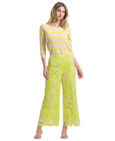 Isaac Mizrahi Women's High-rise Straight Leg Pants In Green