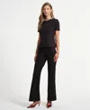 Isaac Mizrahi Women's Jewel Neck T-shirt In Black