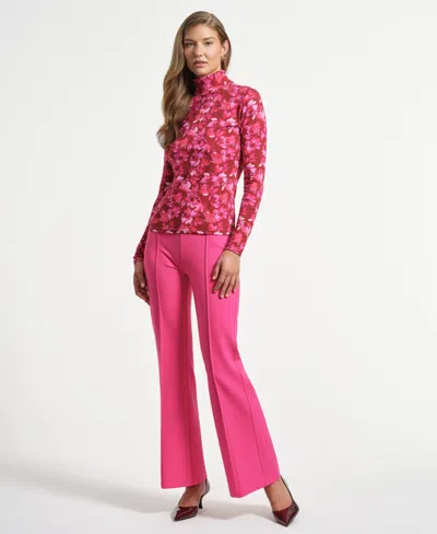 Isaac Mizrahi Women's Long Sleeve Layering Turtle Neck Top In Pink