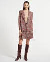 Isaac Mizrahi Women's Plaid Long Sleeves Blazer In Brown