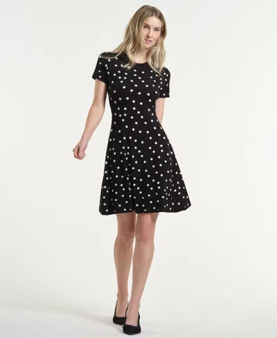 Isaac Mizrahi Women's Polka Dot Flare Dress In Multi