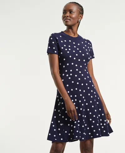 Isaac Mizrahi Women's Polka Dot Flare Dress In Multi