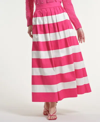 Isaac Mizrahi Women's Printed Maxi Skirt In Pink