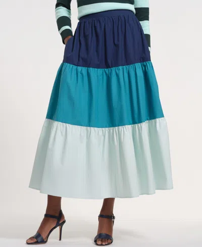 Isaac Mizrahi Women's Pull-on Tiered Maxi Long Skirt In Multi