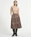 Isaac Mizrahi Women's Sateen Midi Full Skirt In Animal Print