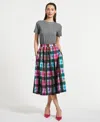 Isaac Mizrahi Women's Sateen Midi Full Skirt In Multi
