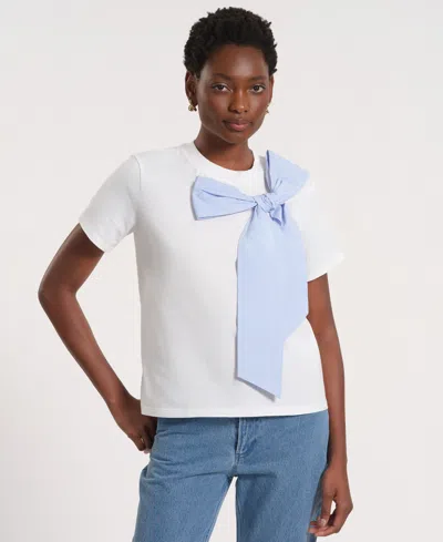 Isaac Mizrahi Women's Short-sleeve Bow Knit T-shirt In Multi