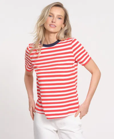 Isaac Mizrahi Women's Short-sleeve Crewneck Top In Red