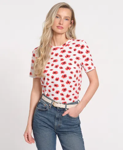 Isaac Mizrahi Women's Short-sleeve Crewneck Top In Red