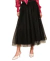 Isaac Mizrahi Women's Tulle Full Midi Skirt In Black